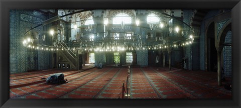 Framed Interiors of a mosque, Rustem Pasha mosque, Istanbul, Turkey Print