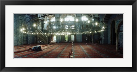 Framed Interiors of a mosque, Rustem Pasha mosque, Istanbul, Turkey Print