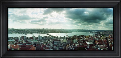 Framed View of a city on a cloudy day, Istanbul, Turkey Print