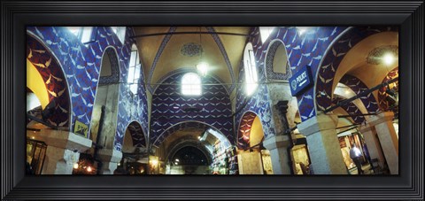Framed Interiors of a market, Grand Bazaar, Istanbul, Turkey Print