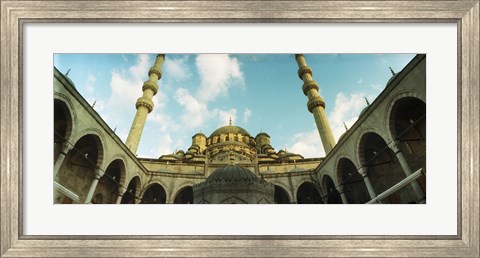 Framed Low angle view of inside of New Mosque, New Mosque, Eminonu, Istanbul, Turkey Print