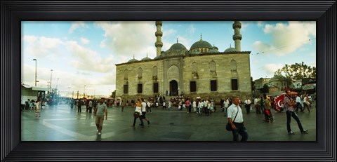 Framed Courtyard in front of Yeni Cami, Eminonu district, Istanbul, Turkey Print