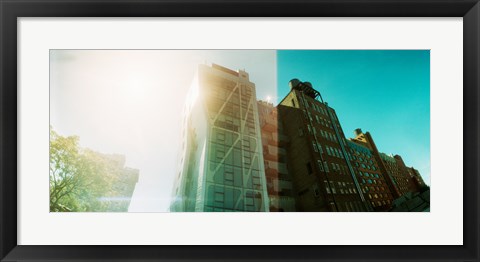 Framed Low angle view of buildings from the High Line in Chelsea, New York City, New York State, USA Print