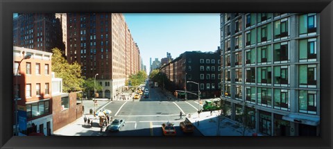 Framed Surrounding streets and buildings from the High Line in Chelsea, New York City, New York State, USA Print