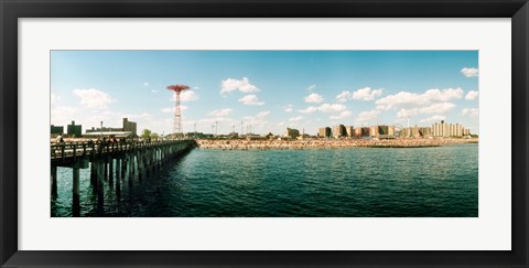 Framed People on the beach, Coney Island, Brooklyn, Manhattan, New York City, New York State, USA Print