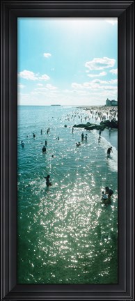 Framed Tourists enjoying on the beach at Coney Island, Brooklyn, New York City, New York State, USA Print