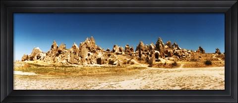 Framed Wide angle view of the Cappadocia caves, Central Anatolia Region, Turkey Print