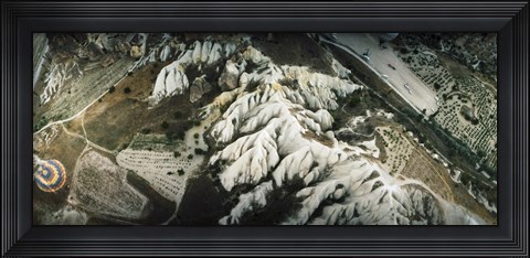 Framed Aerial view of rock formations, Cappadocia, Central Anatolia Region, Turkey Print