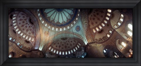 Framed Panoramic Images of a Blue Mosque, Istanbul, Turkey Print