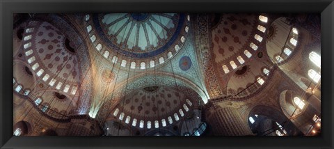 Framed Panoramic Images of a Blue Mosque, Istanbul, Turkey Print