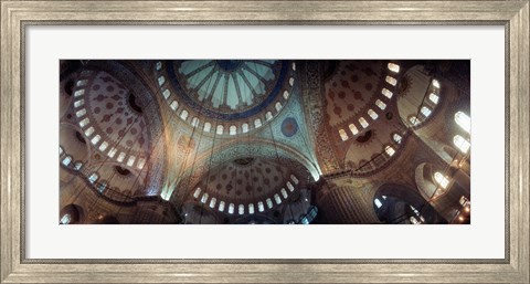 Framed Panoramic Images of a Blue Mosque, Istanbul, Turkey Print