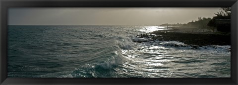 Framed Waves in the sea, Negril, Westmoreland, Jamaica Print