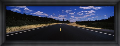 Framed Highway passing through landscape, New Mexico, USA Print