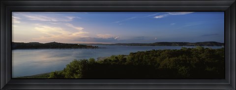 Framed Lake Travis at dusk, Austin, Texas Print