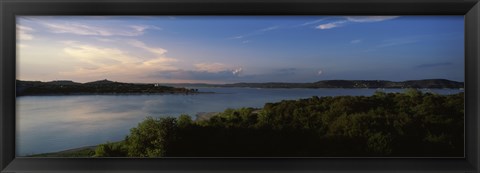 Framed Lake Travis at dusk, Austin, Texas Print