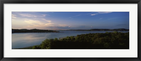 Framed Lake Travis at dusk, Austin, Texas Print