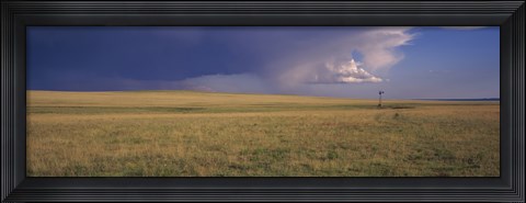 Framed Lone windmill in a field, New Mexico, USA Print
