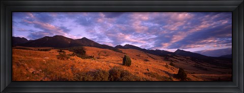 Framed Clouds over mountainous landscape at dusk, Montana, USA Print