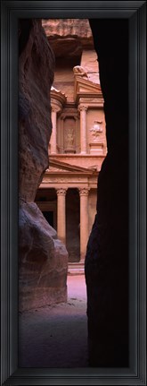 Framed Treasury through the rocks, Petra, Wadi Musa, Jordan Print
