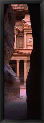 Framed Treasury through the rocks, Petra, Wadi Musa, Jordan Print