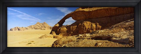 Framed Natural arch, Eye of the Eagle Arch, Wadi Rum, Jordan Print