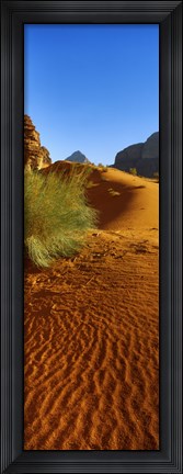 Framed Sand dunes in a desert, Jordan (vertical) Print