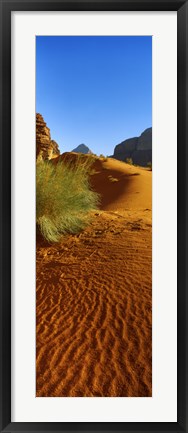 Framed Sand dunes in a desert, Jordan (vertical) Print