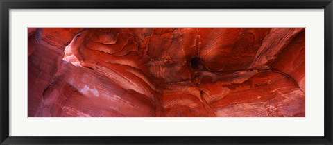 Framed Details of sandstone formation, Jordan Print