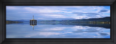 Framed Disused oil rig in the Cromarty Firth, Inverness, Inverness-Shire, Scotland Print