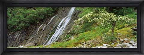 Framed High angle view of the Aber Falls, Abergwyngregyn, Gwynedd, Wales Print