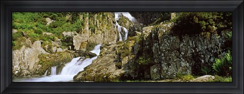 Framed Waterfall at Pen-Y-Pass, Snowdonia, Gwynedd, Wales Print