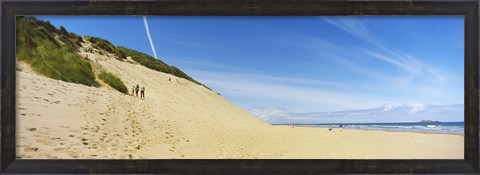 Framed Huge sand dune at White Rocks Bay, County Antrim, Northern Ireland Print