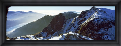 Framed Snowcapped mountain range, The Cobbler (Ben Arthur), Arrochar, Argyll And Bute, Scotland Print