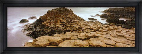 Framed Hexagonal rock at Giant's Causeway, Bushmills, County Antrim, Northern Ireland Print