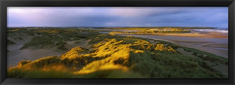 Framed Sand dunes on the beach, Newburgh, River Ythan, Aberdeenshire, Scotland Print