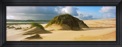 Framed Clouds over sand dunes, Sands of Forvie, Newburgh, Aberdeenshire, Scotland Print