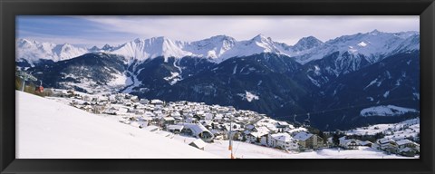 Framed Ski resort with mountain range in the background, Fiss, Tirol, Austria Print