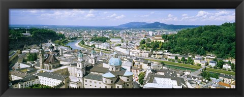 Framed Buildings in a city, view from Hohensalzburg Castle, Salzburg, Austria Print