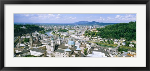 Framed Buildings in a city, view from Hohensalzburg Castle, Salzburg, Austria Print