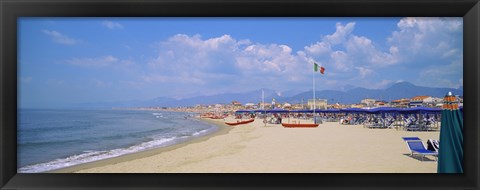 Framed Resort on the beach, Viareggio, Tuscany, Italy Print