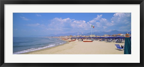 Framed Resort on the beach, Viareggio, Tuscany, Italy Print