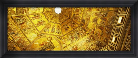 Framed Baptistery mosaic ceiling, Battistero Di San Giovanni, Florence, Tuscany, Italy Print