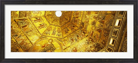 Framed Baptistery mosaic ceiling, Battistero Di San Giovanni, Florence, Tuscany, Italy Print