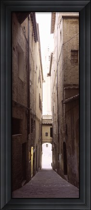 Framed Narrow alley with old buildings, Siena, Siena Province, Tuscany, Italy Print