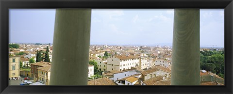 Framed City viewed from the Leaning Tower Of Pisa, Piazza Dei Miracoli, Pisa, Tuscany, Italy Print