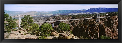 Framed Suspension Bridge Across Royal Gorge Print