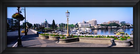 Framed Street lamps with Parliament Building in the background, Victoria, British Columbia, Canada Print