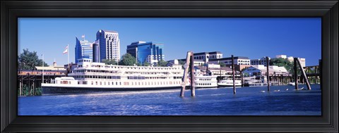 Framed Skyscrapers at the waterfront, Delta King Hotel, Sacramento, California, USA 2012 Print
