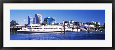 Framed Skyscrapers at the waterfront, Delta King Hotel, Sacramento, California, USA 2012 Print