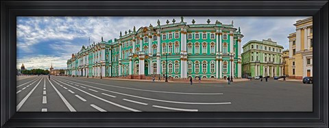 Framed Parade Ground in front of a museum, Winter Palace, State Hermitage Museum, Palace Square, St. Petersburg, Russia Print